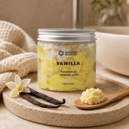 Vanilla Whipped Soap mit weicher, cremiger Textur und Vanilleduft
