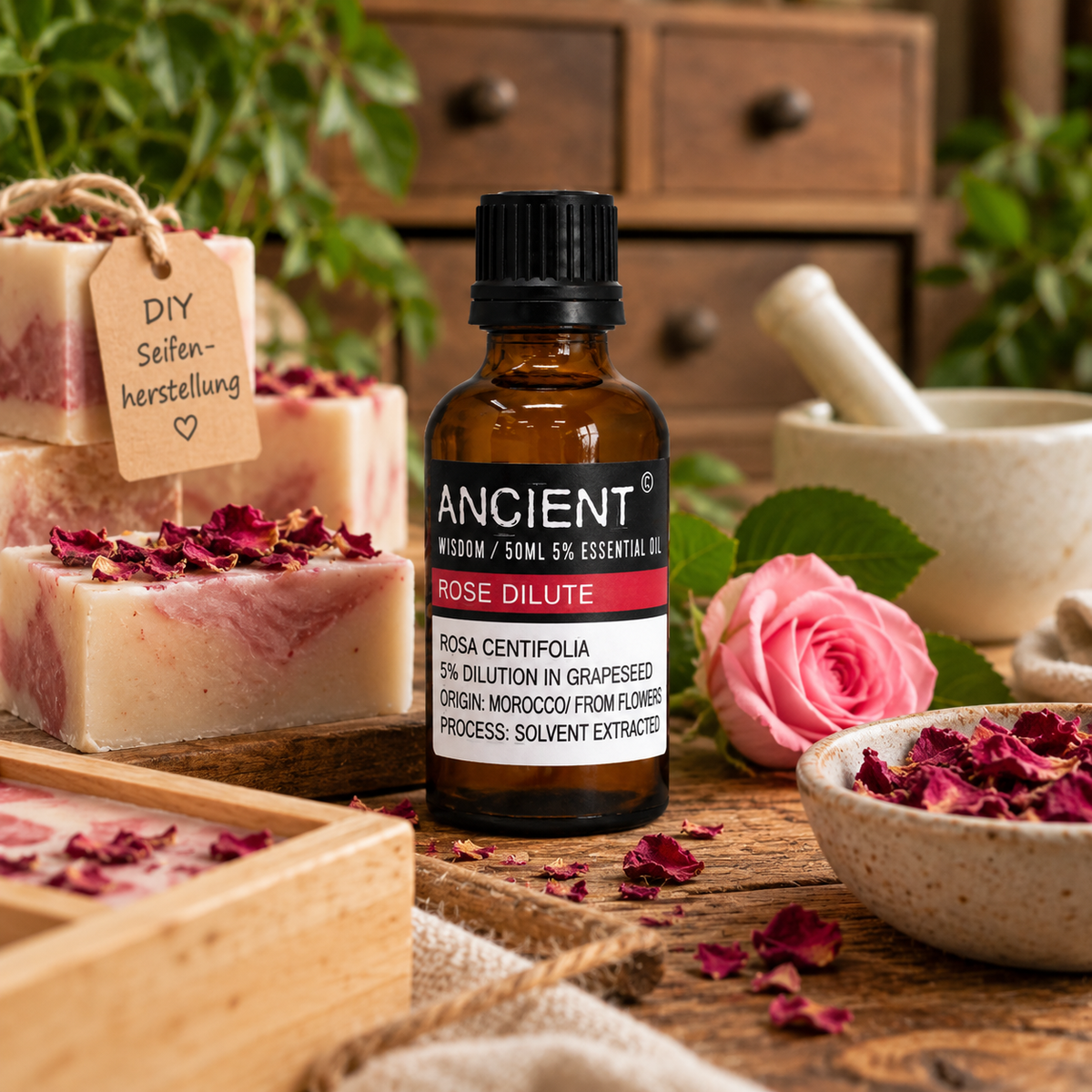 Verdünntes ätherisches Rosenöl 50 ml - Rosa Centifolia