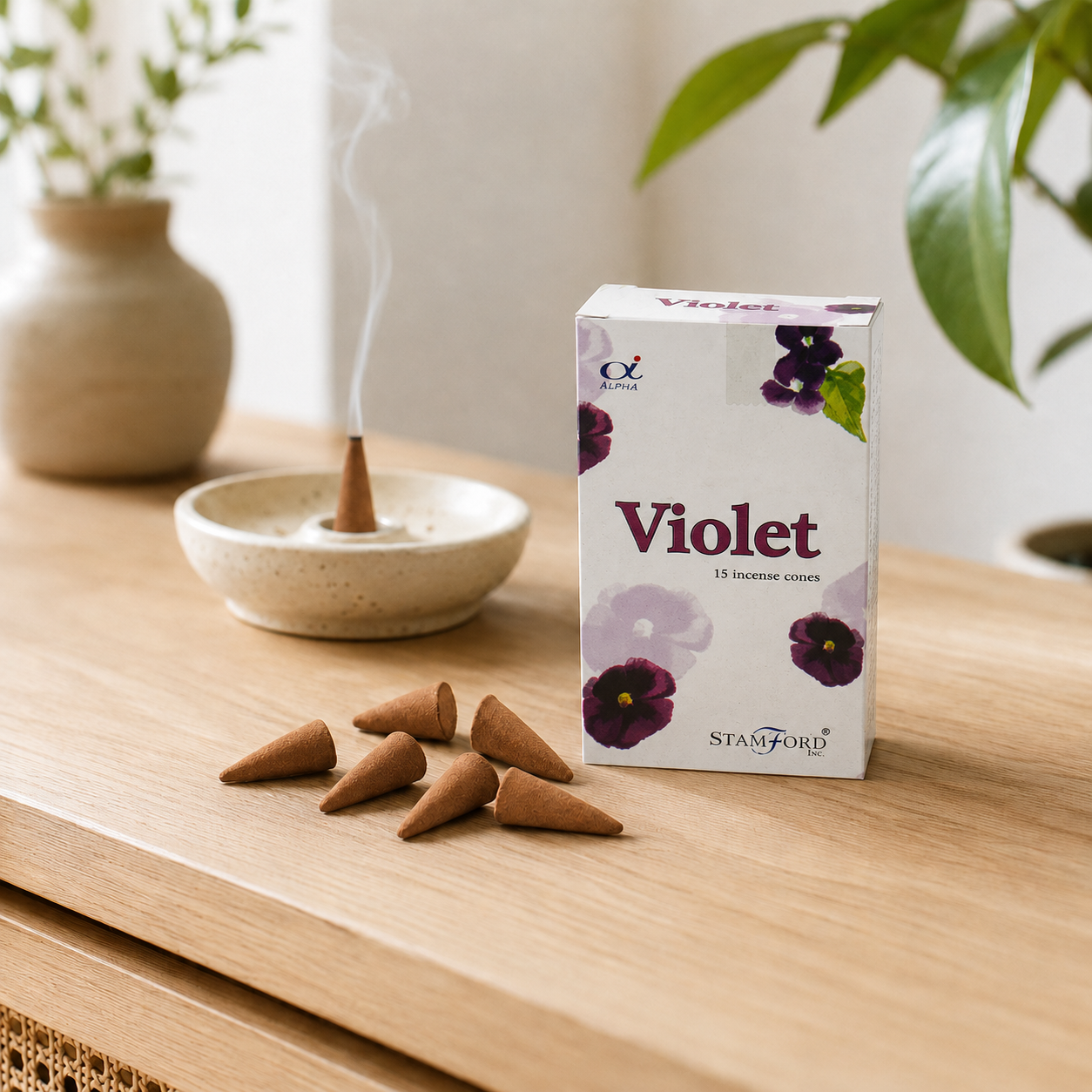 Premium Violet Räucherkegel - 15 St.