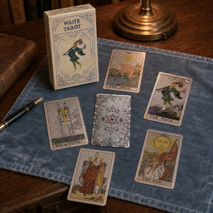Tarotkarten-Set mit Silberfolie – inklusive Begleitheft