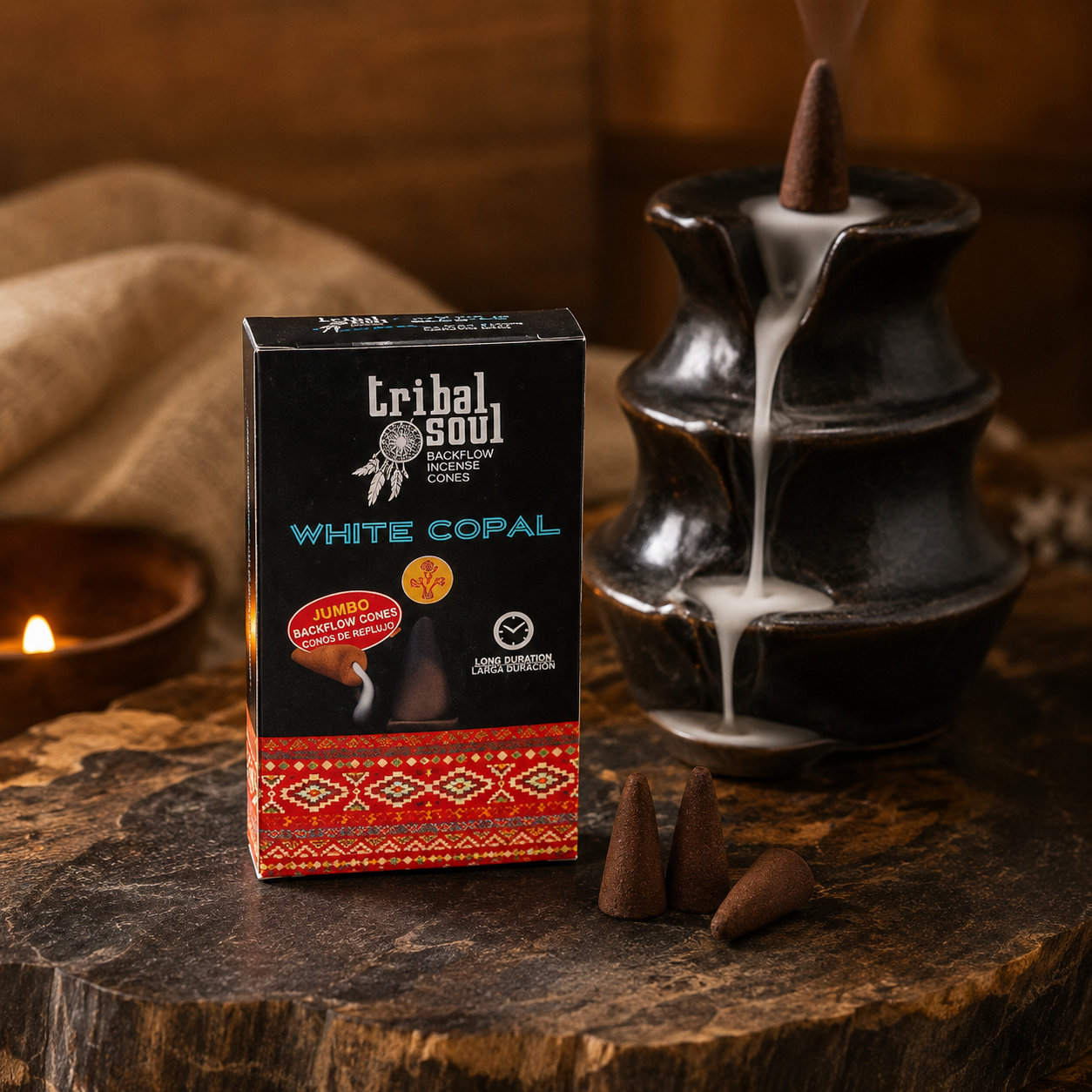Tribal Soul Rückfluss-Räucherkegel – White Copal