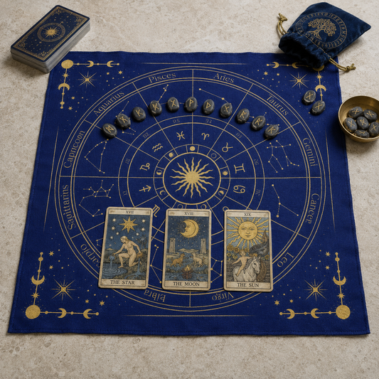 Tarot-Lesetuch "Zodiac" - ideal für Tarot und Pendel