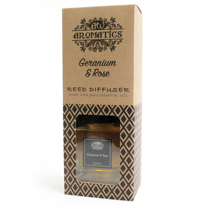 Geranium & Rose Duftstäbchen mit ätherischem Öl 200ml