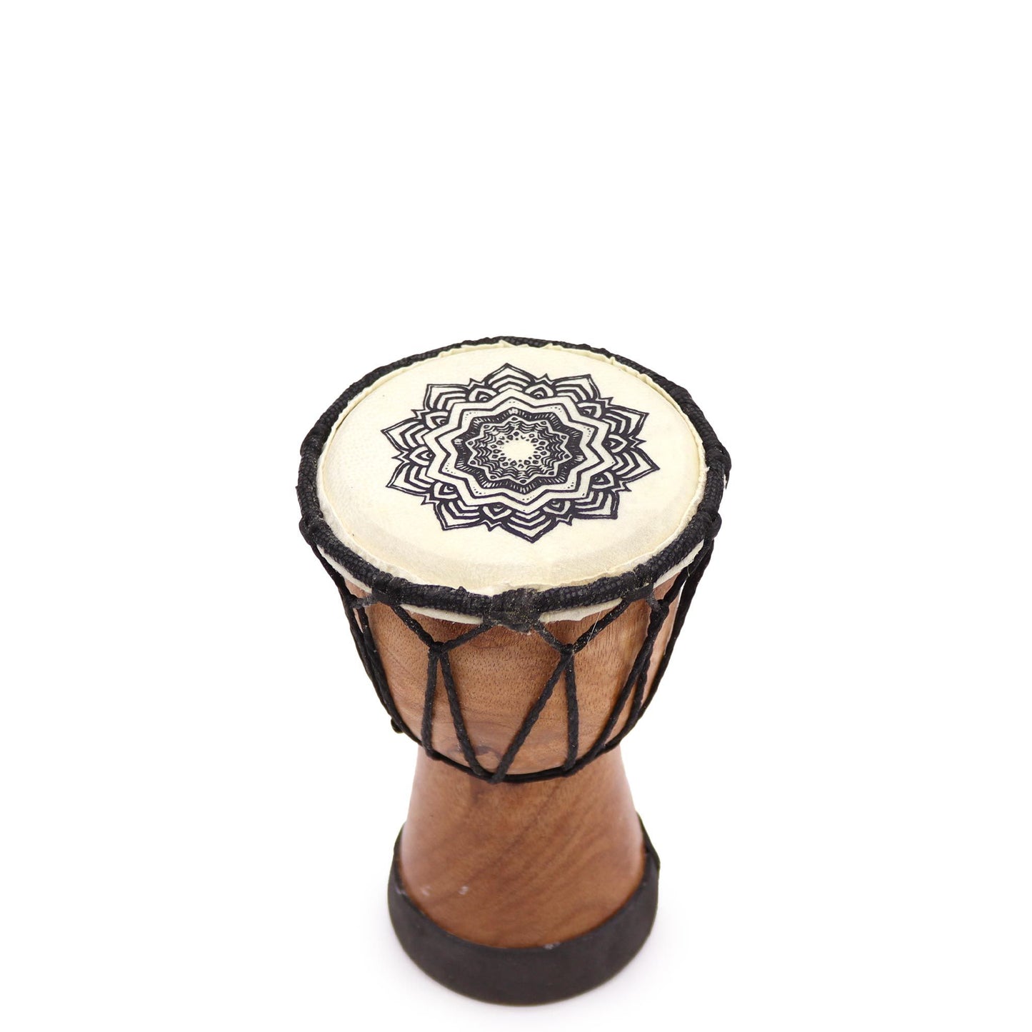 Handgefertigte Djembe Trommel mit breitem Rand, 15 cm Durchmesser