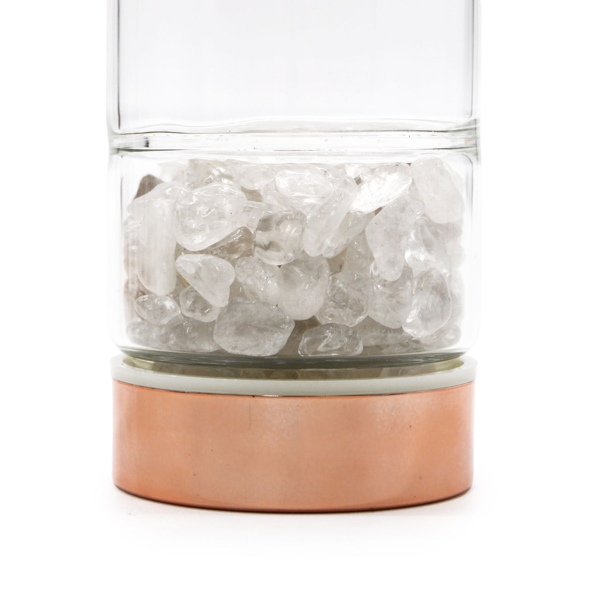 Trinkflasche aus Glas mit Siebeinsatz, 500 ml, mit Bergquarz