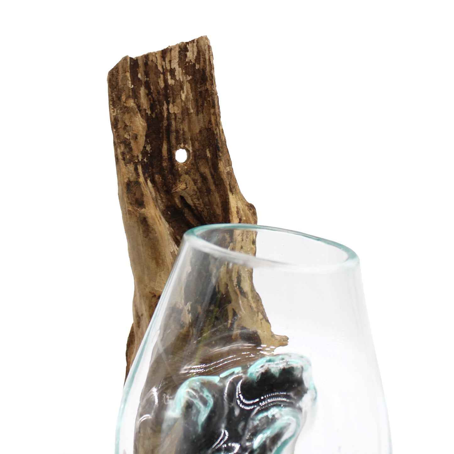 Molten Glass on Wood – Hängende Schale aus Glas und Holz