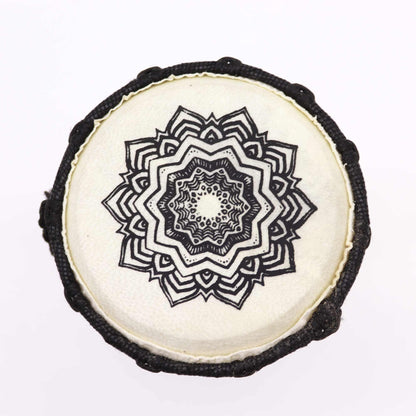 Handgefertigte Djembe Trommel mit breitem Rand, 15 cm Durchmesser