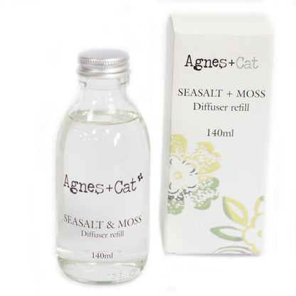 Agnes + Cat Raumduft-Nachfüllpackung – Meersalz und Moos 140 ml