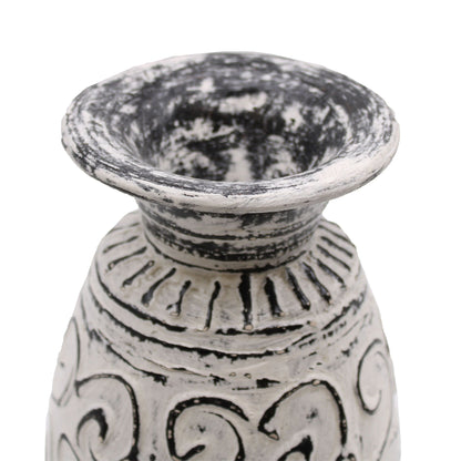 Swirls Shaped Vase – Creme Keramikvase mit geschwungenem Design