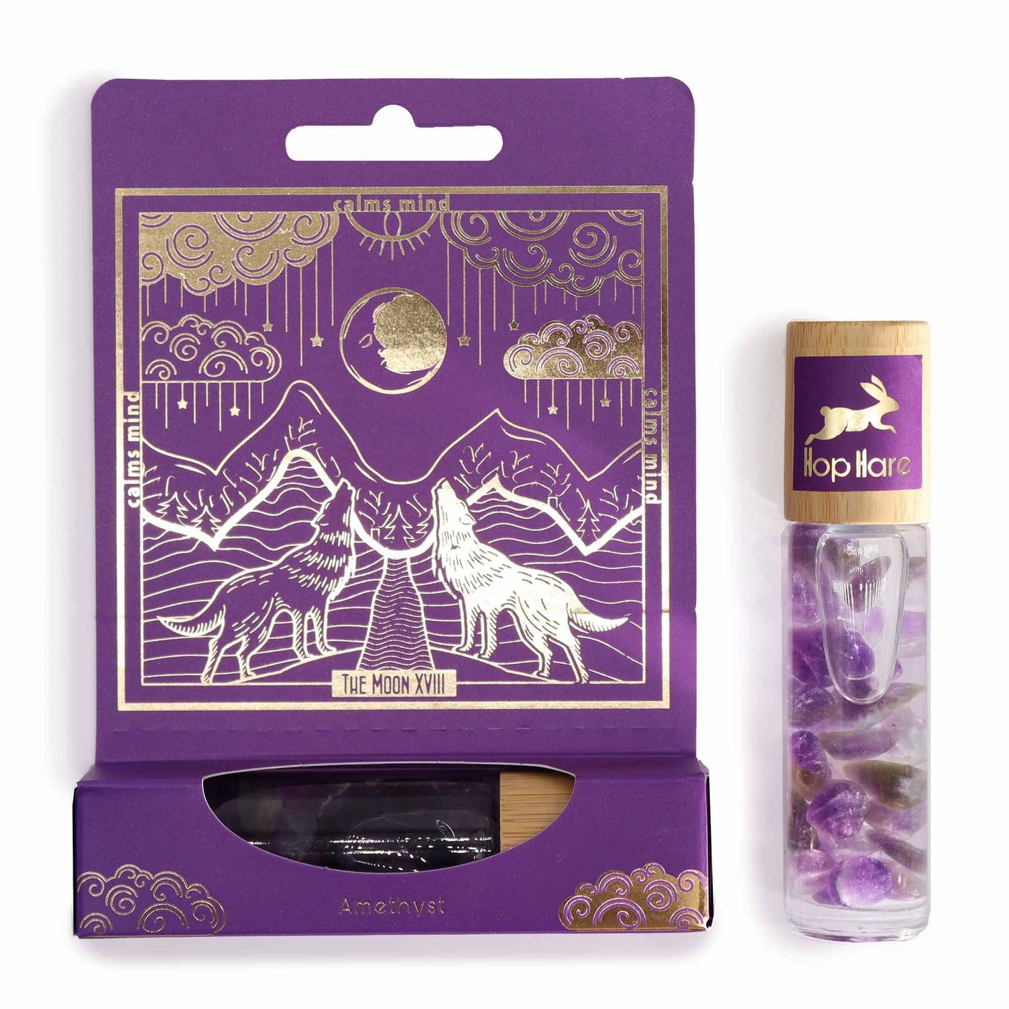Hop Hare Tarot Roll On – "The Moon" mit ätherischen Ölen und Amethyst