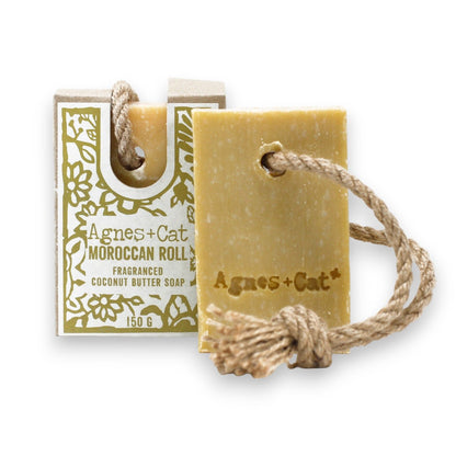 Handgemachte Moroccan Roll Seife an der Kordel mit orientalischem Duft
