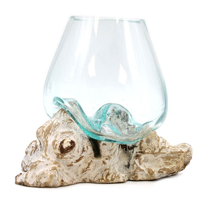 Große Schale Molten Glass auf Whitewash Holz