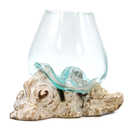 Große Schale Molten Glass auf Whitewash Holz