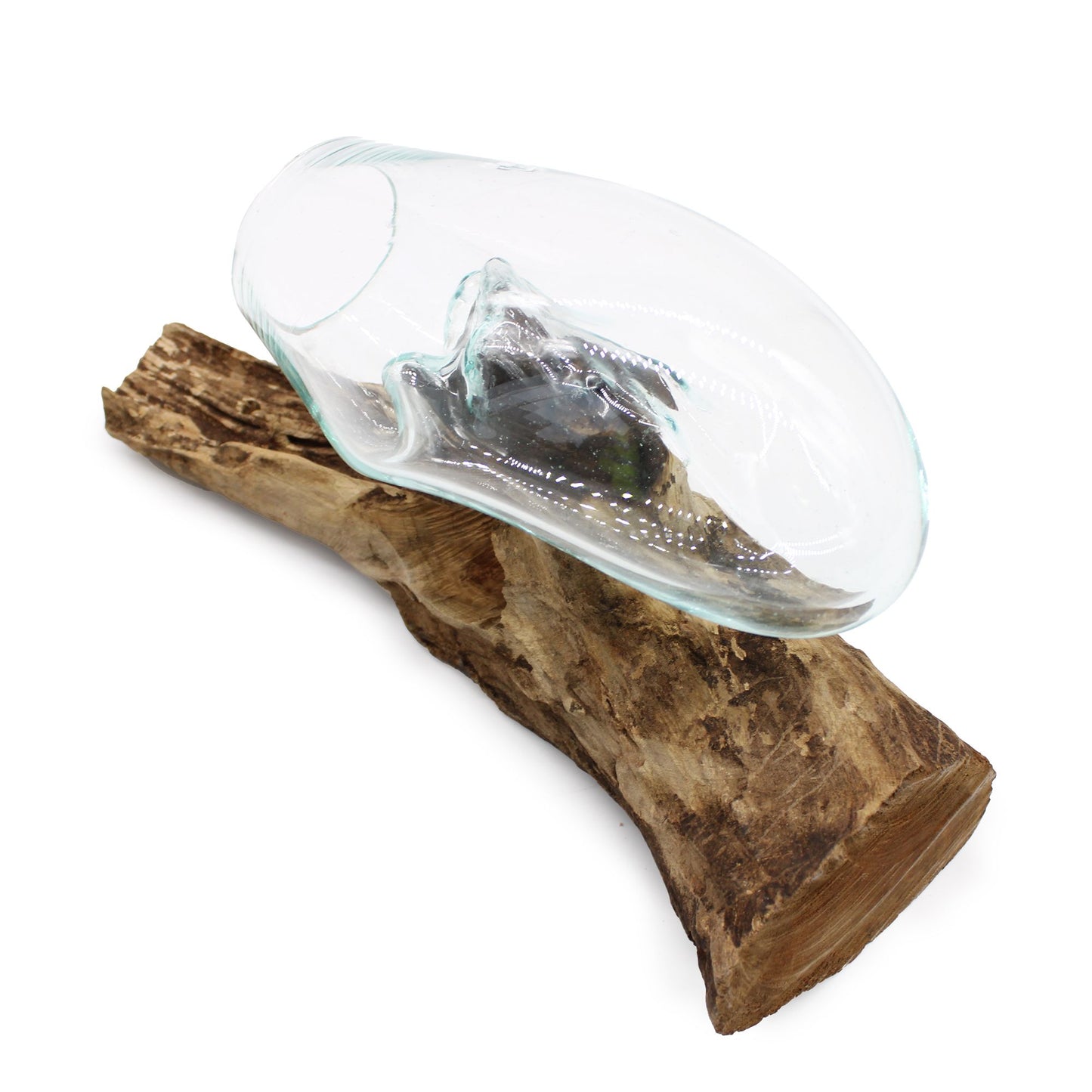 Molten Glass on Wood – Hängende Schale aus Glas und Holz