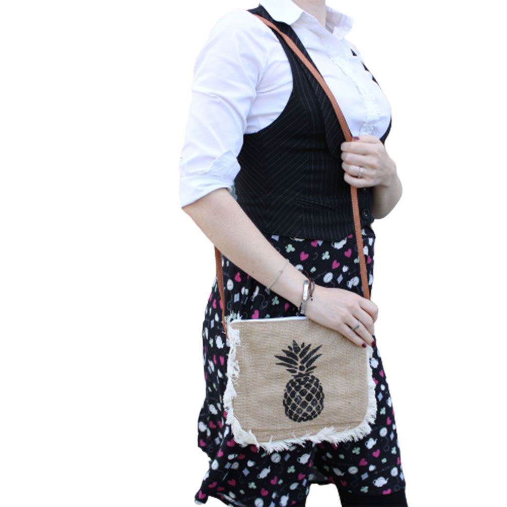 Fab Fringe Bag Pineapple-Print – modische Umhängetasche
