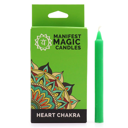 Manifest Magic Candles - Herzchakra, 12 Stück