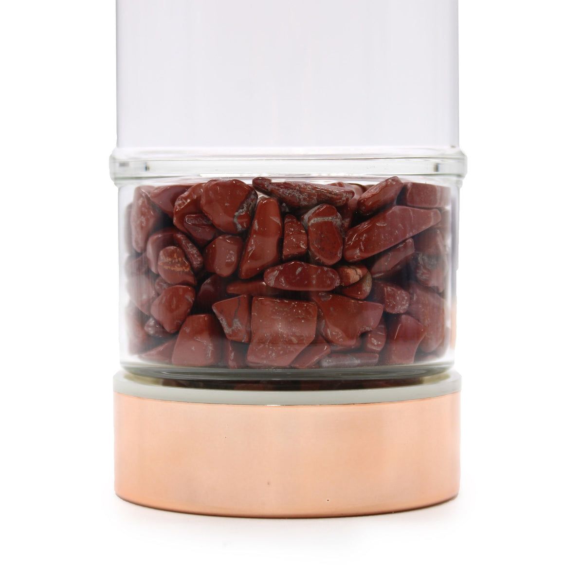 Trinkflasche aus Glas mit Siebeinsatz, 500 ml, mit roten Jaspis