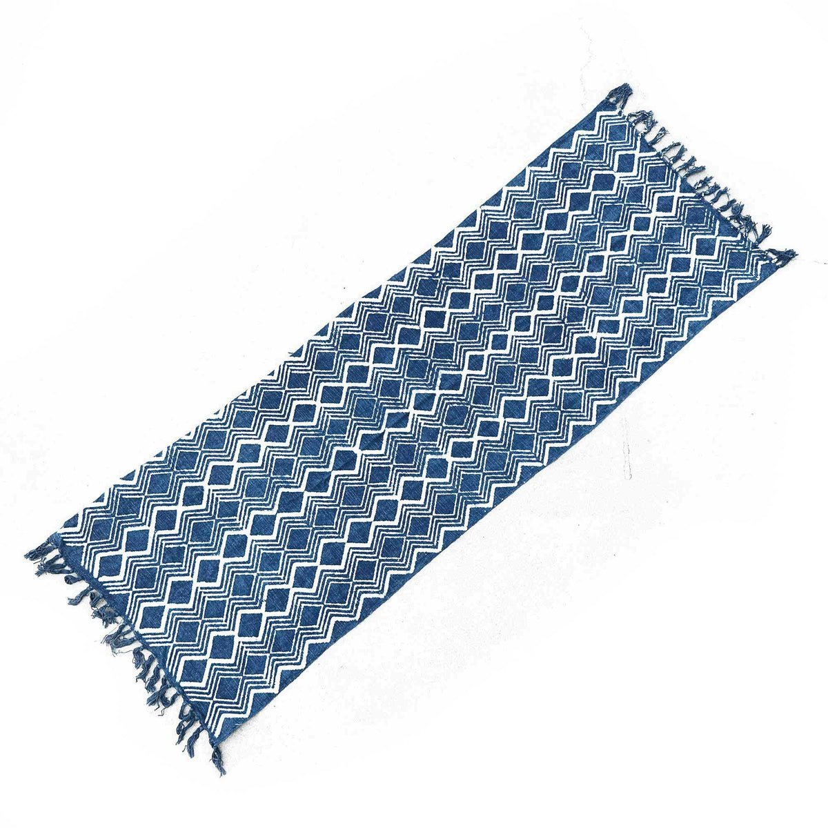 Handgefertigter Indigo Läufer - 170x60cm - Heerak Patern