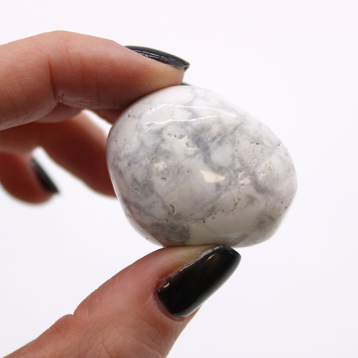 Große afrikanische Trommelsteine - Weißer Howlith, Magnesite (6 Stück)