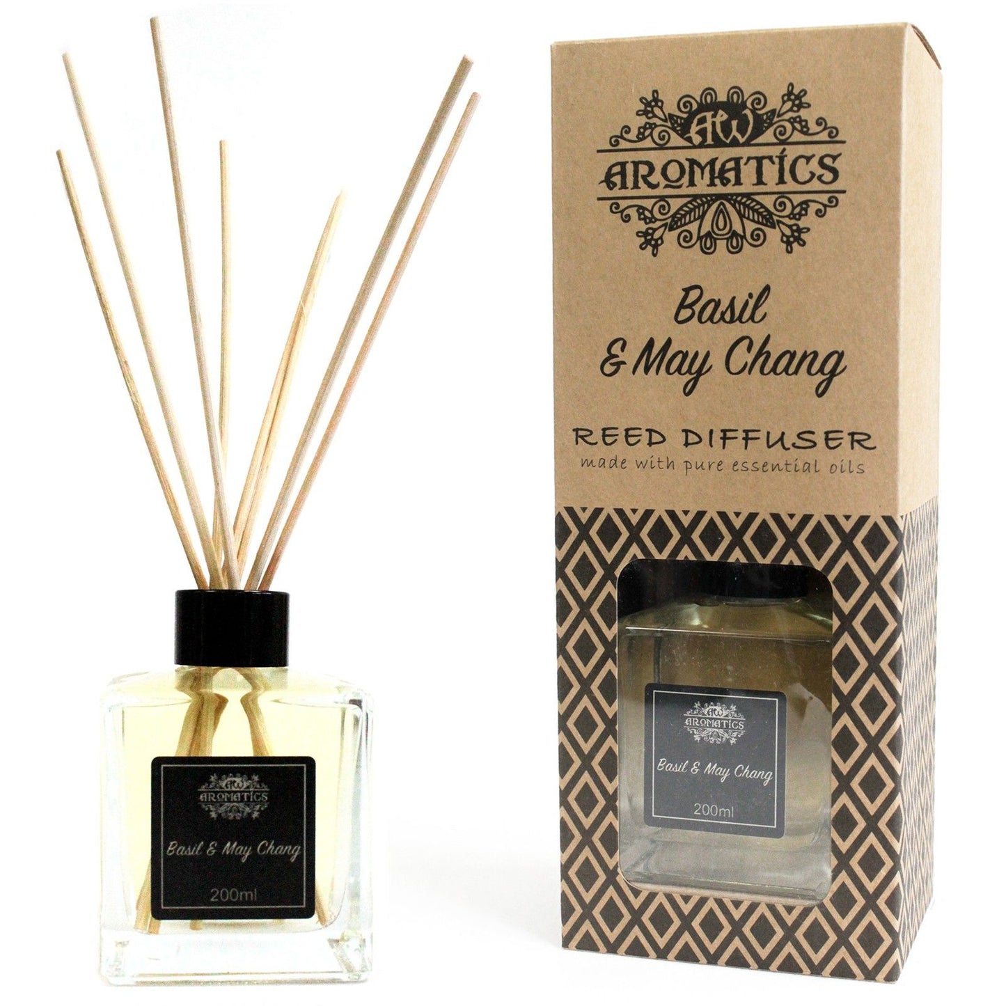 Basilikum & Maychang Duftstäbchen Diffuser mit 200ml ätherischem Öl