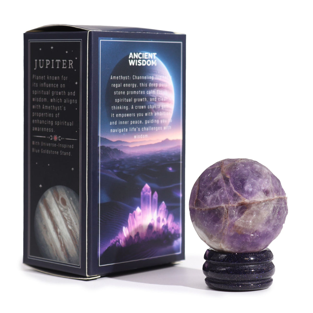 Ametyst Planet auf einem Sola Goldstone Stand - Jupiter
