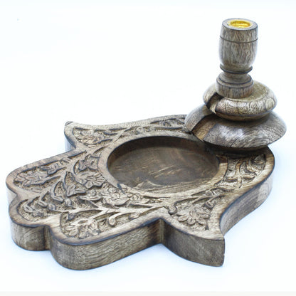 Großer Rückfluss-Brenner aus Mangoholz – Hamsa