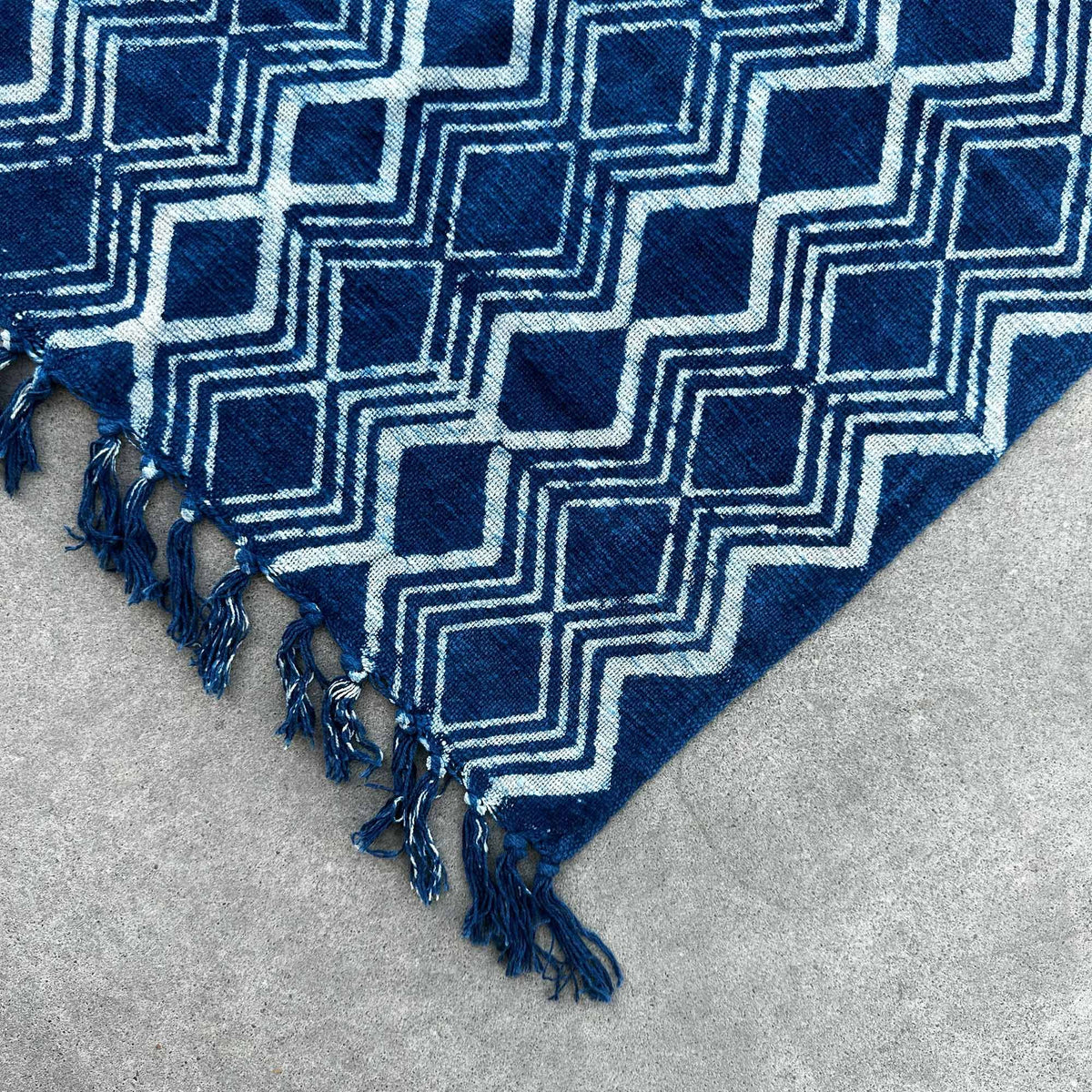 Handgefertigter Indigo Läufer - 170x60cm - Heerak Patern