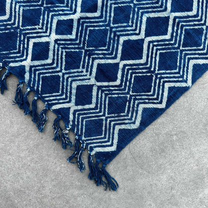 Handgefertigter Indigo Läufer - 170x60cm - Heerak Patern