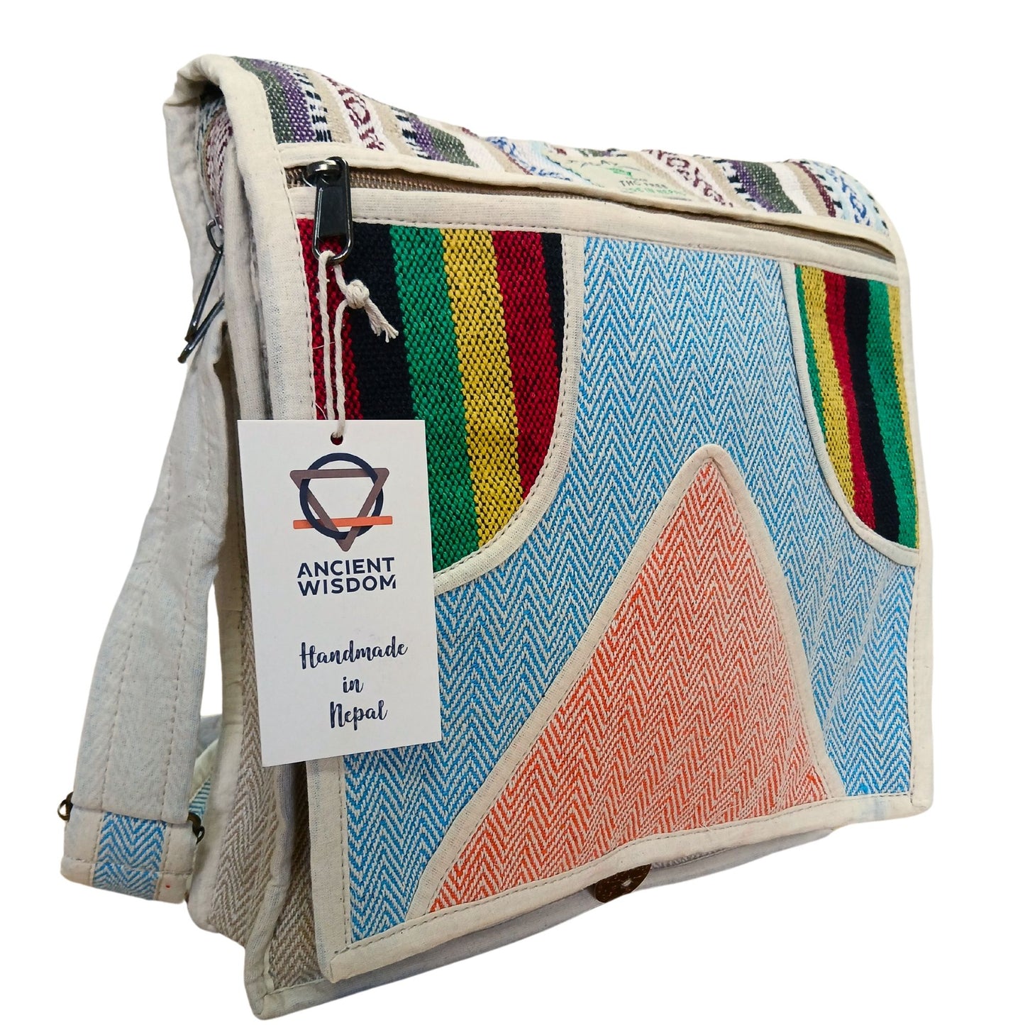 Laptop-Umhängetasche aus Hanf - Triangle