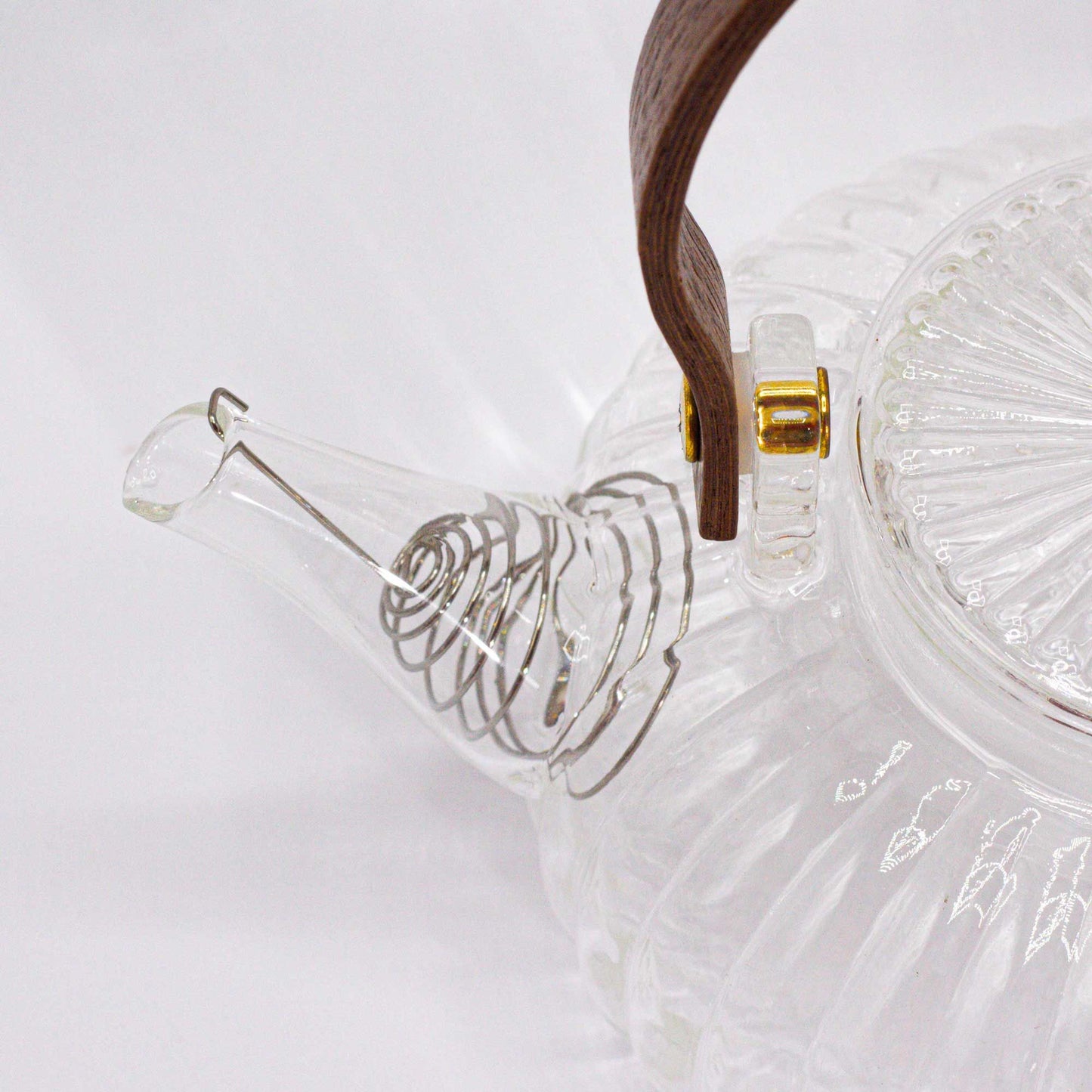 Glas-Teekanne mit Sieb - Klarglas gerippt - 850 ml
