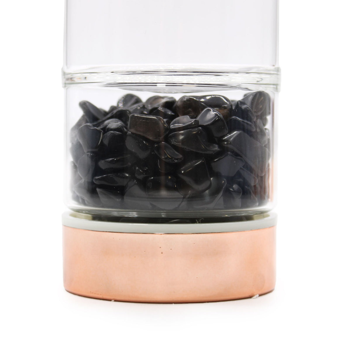 Trinkflasche aus Glas mit Siebeinsatz, 500 ml, mit Onyx