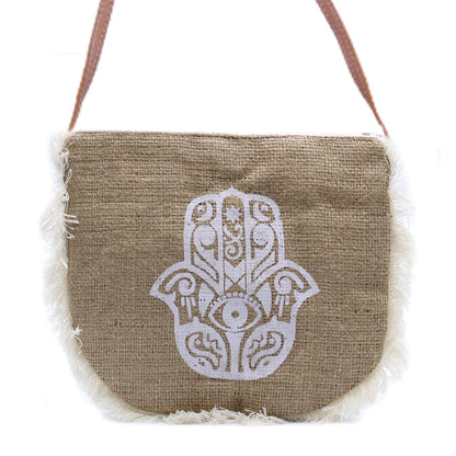 Fab Fringe Bag mit Hamsa-Motiv – Fransentasche