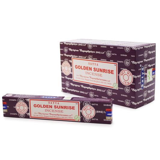 Satya Räucherstäbchen Golden Sunrise – beruhigender Duft für Zuhause