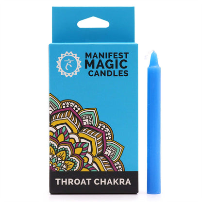 Manifest Magic Candles - Halschakra, 12 Stück