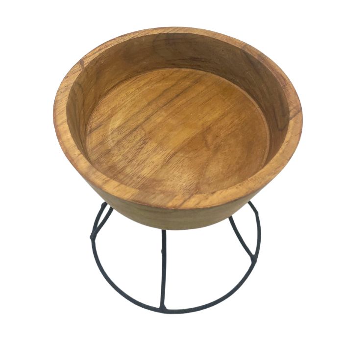 Erhöhte Teakholzschale 15cm - Obstschale