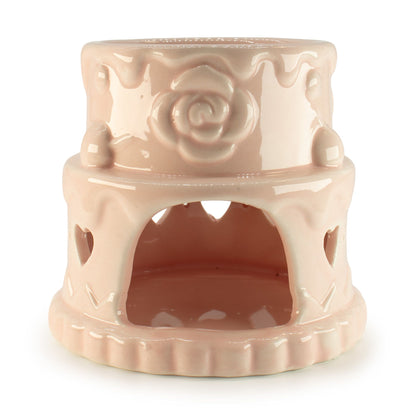 Keramik-Ölbrenner mit Herzmotiven in Rosa