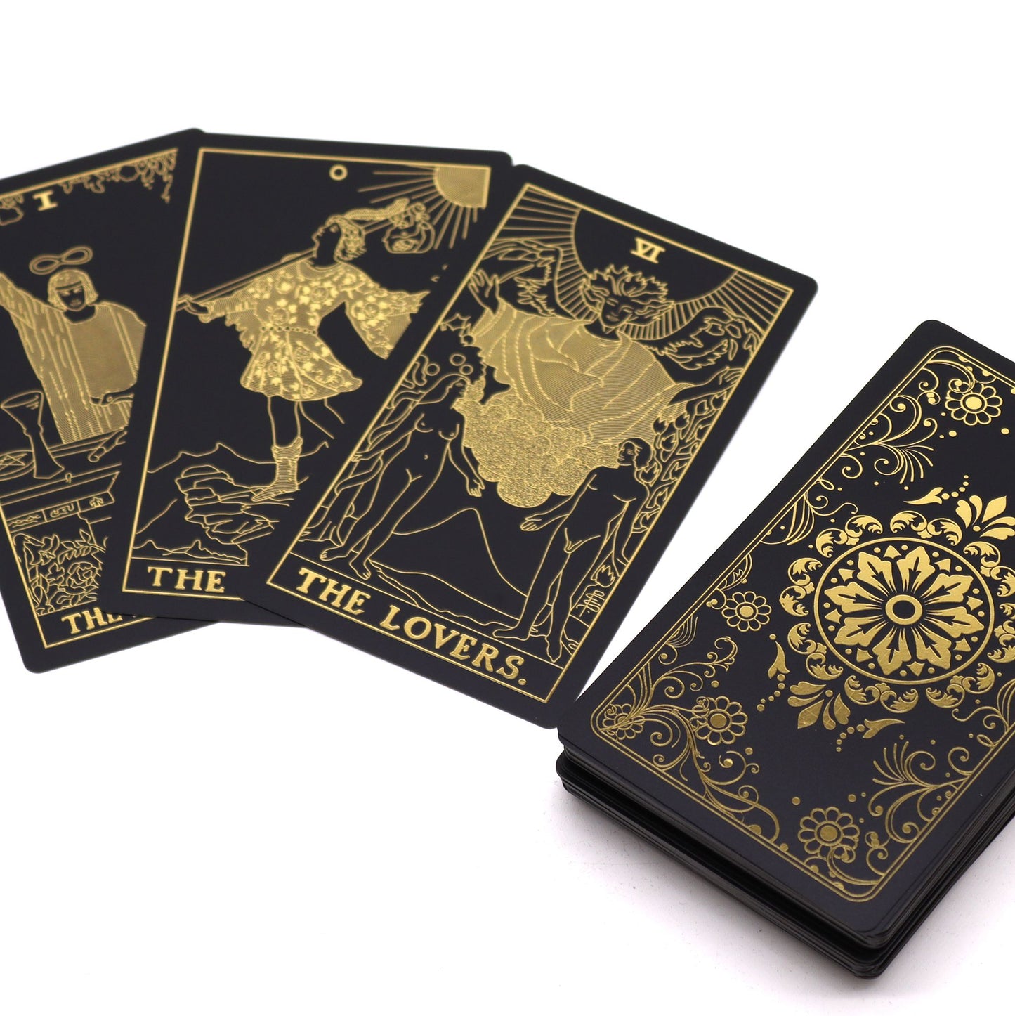 Luxuriöses Tarot-Set mit Goldfolie und Begleitbuch