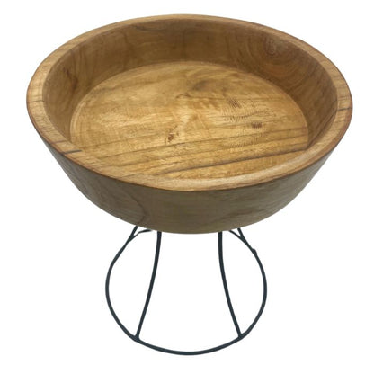 Erhöhte Teakholzschale 20cm - Obstschale