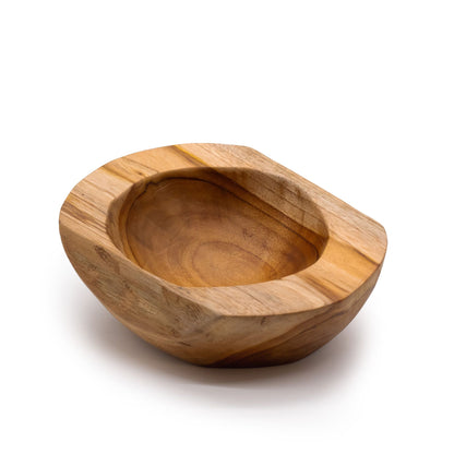 Mittelgroße Schale aus Teakholz in natürlicher Form