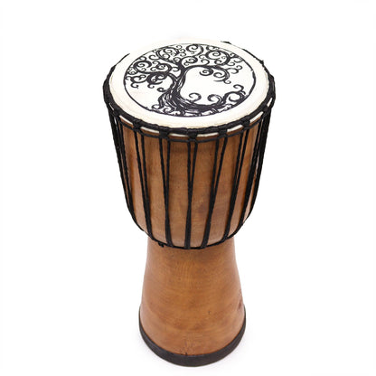 Handgefertigte Djembe-Trommel mit breitem Schlagfell