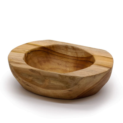 Große Schale aus Teakholz in natürlicher Form