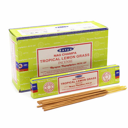 Satya Räucherstäbchen Tropical Lemongrass – Erfrischender Duft für Zuhause