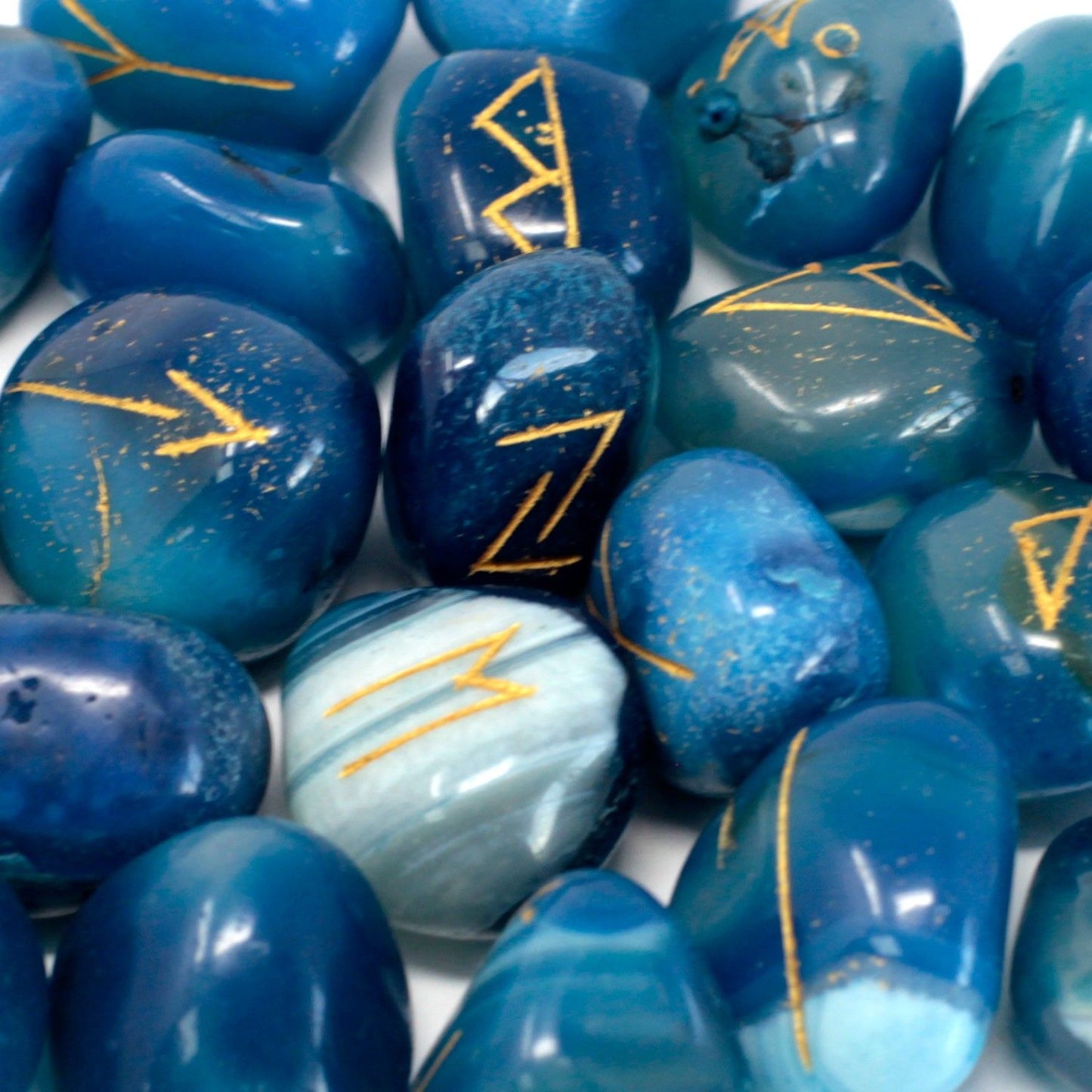 Runenstein-Set mit Beutel – Blauer Onyxn | 25 Stück