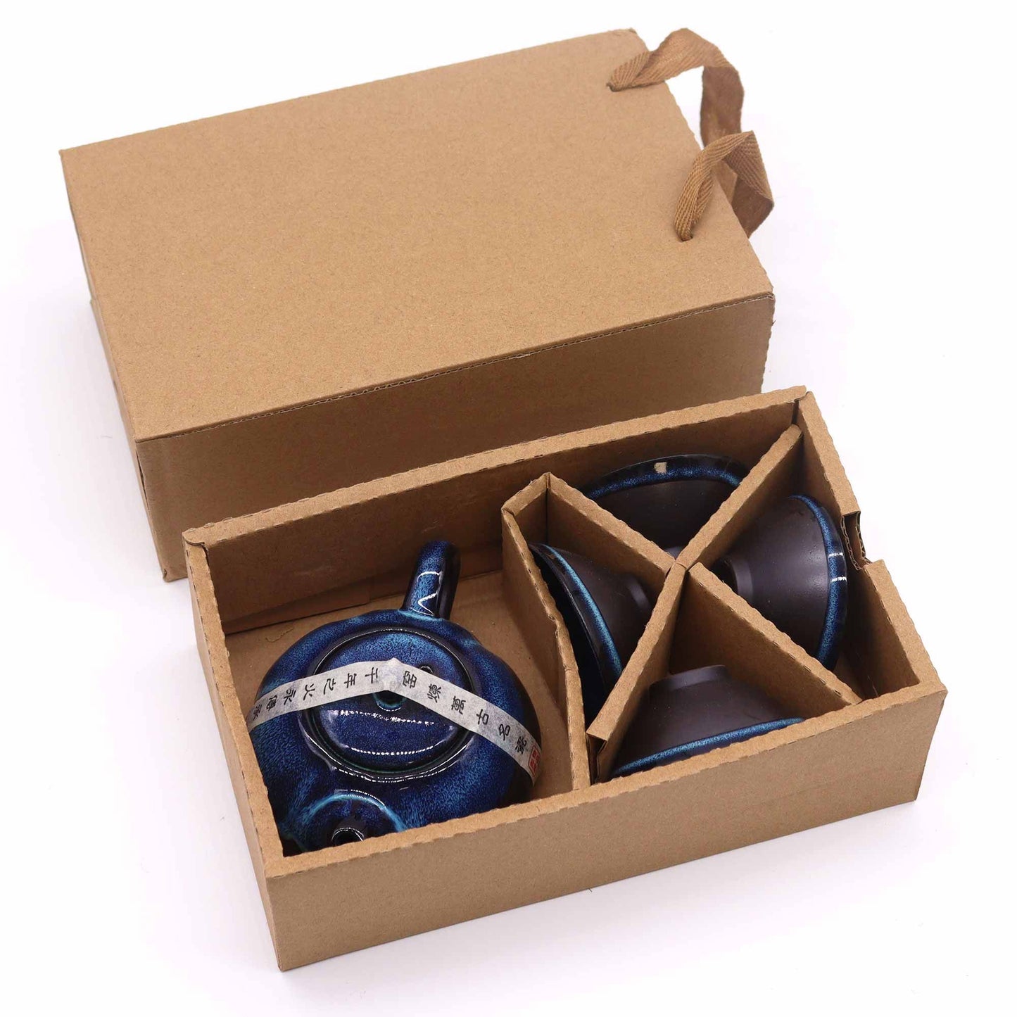 Herbal Blues Teekannen-Set mit 4 Tassen für Kräutertees