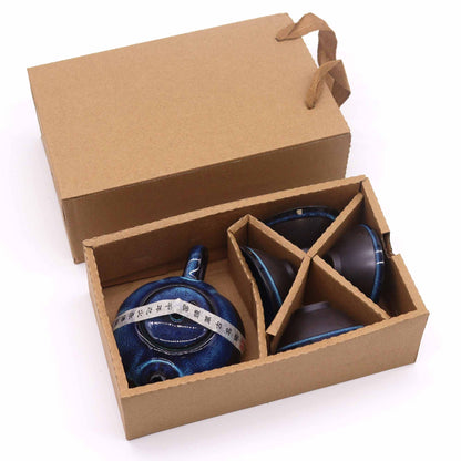 Herbal Blues Teekannen-Set mit 4 Tassen für Kräutertees