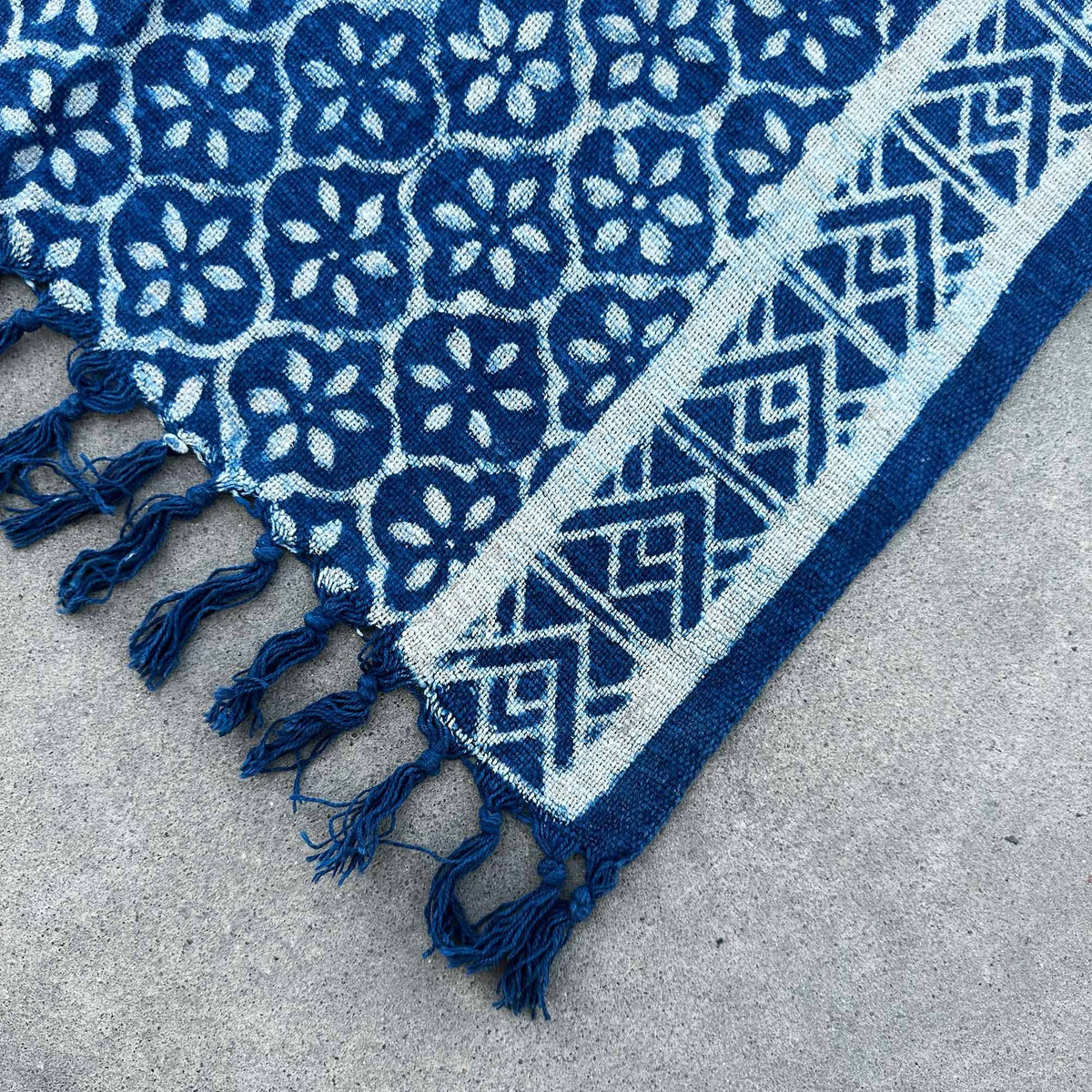 Handgefertigter Indigo Läufer - 170x60cm - Madjid Tiles