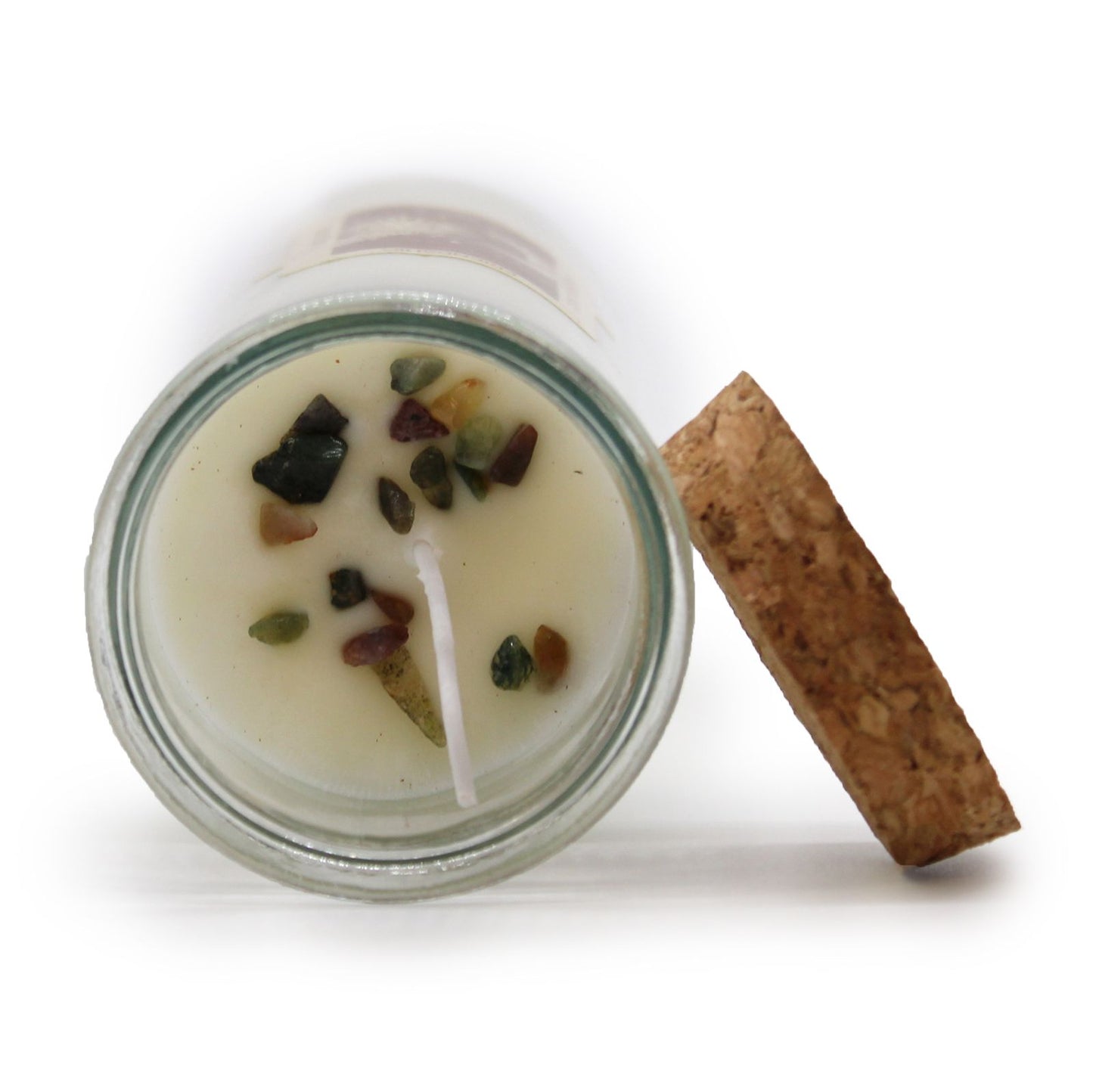 Sojawachskerze mit Moosachat-Edelsteinen & Velvet Moon Duft