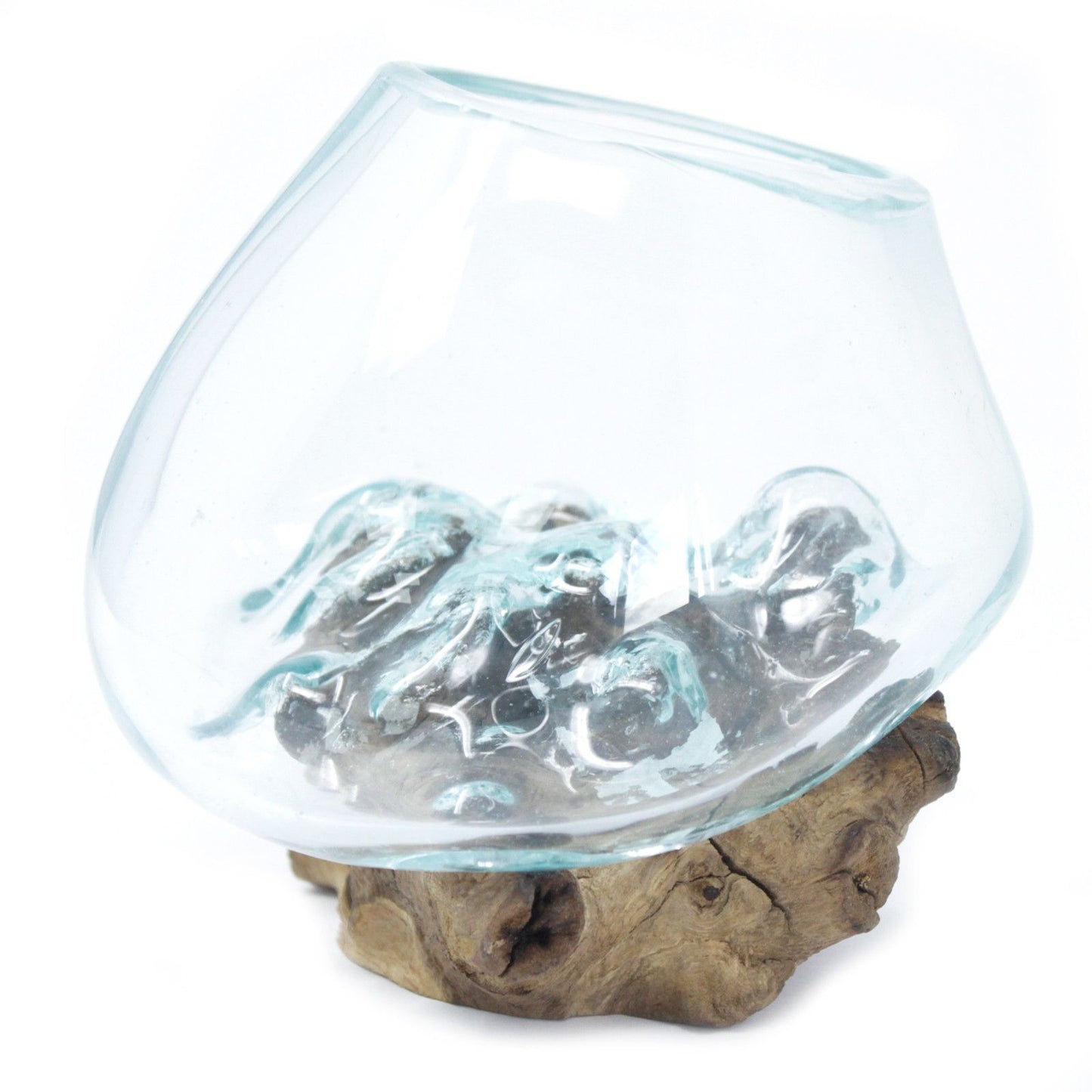 Molten Glass on Wood – Kleine Schale aus Glas und Holz