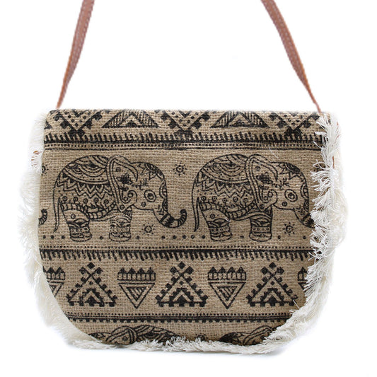 Fab Fringe Bag mit Elephant Print – Umhängetasche
