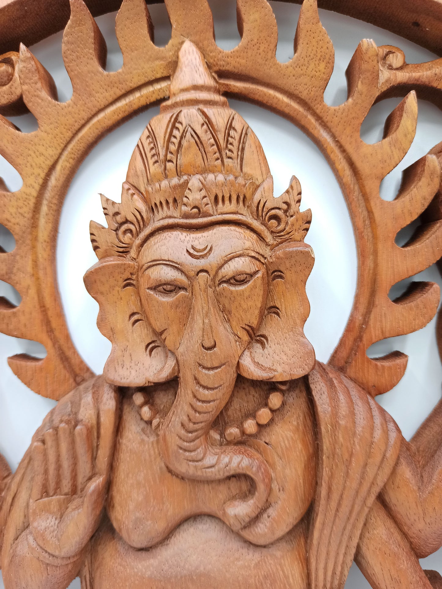 Ganesh Holzpaneel – 40cm mit detailreicher Gestaltung